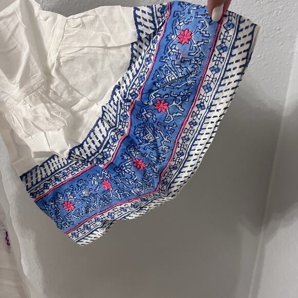 Debbie Katz NWT Size Small Tunic Cover Up Embroidered Bohemian White, Pink, Blue - Picture 3 of 8
